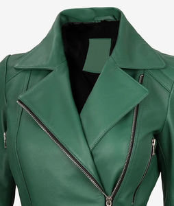 Wholesale Women's Motorcycle <b>Racer</b> <b>Jacket</b> Sheep Skin PU Faux Waterproof Eco-Friendly Breathable Embroidery Customizable Color - Product Image 3