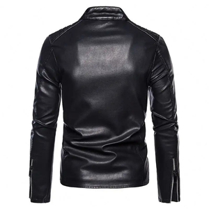 100% chaqueta de cuero de vaca Original totalmente personalizada para hombre con cierre abotonado nuevo estilo de abrigo súper suave para invierno - Product Image 3