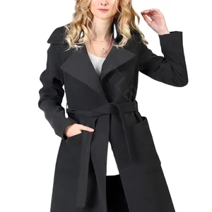 Chất Lượng Tốt Châu Âu Quần Áo Dài Worsted Coat New Len & Pha Trộn Hoặc Enuine Quần Áo Da Cho Phụ Nữ Thực hiện Trong Istanbul Thổ Nhĩ Kỳ