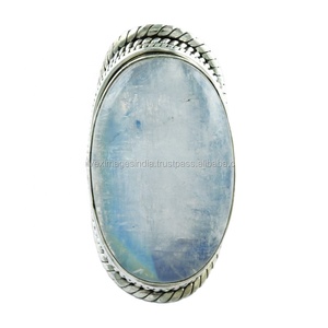 Pierre de lune arc-en-ciel 925 argent Sterling Design classique bague forme ovale pierre précieuse pour fiançailles ou mariage/fête bijoux populaires - Product Image 2