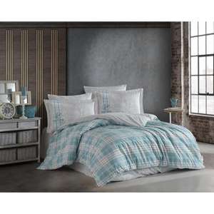 Juego de funda de edredón de popelina doble Hobby en turquesa vaquera para entusiastas de la afición - Product Image 1