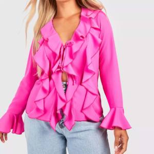 Blusa de gasa personalizada con volantes florales de manga larga de algodón transpirable camisa desgaste elegante señora blusas casuales parte inferior de talla grande niñas - Product Image 3