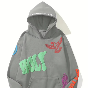 Pull à capuche en molleton pour adulte surdimensionné de haute qualité Sweat-shirt à capuche à la mode à carreaux avec col à capuche pour femmes - Product Image 1