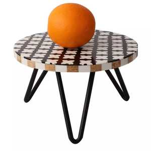 Incrustaciones de resina de primera calidad, soporte para pastel con incrustaciones de nácar, Base de madera, soporte hecho a mano para presentación de postres con estilo - Product Image 5