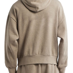 เสื้อฮู้ดดี้ผู้ชายทรงโอเวอร์ไซส์ ผ้าฟลีซเนื้อหนัก สีพื้นเรียบง่าย สไตล์สตรีทแวร์ลำลอง ขายส่ง - Product Image 3