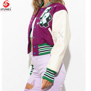 แจ็กเก็ตหนัง2023ยาวแขนยาวสำหรับผู้หญิงแจ็กเก็ตเบสบอลแฟชั่นใหม่ - Product Image 2