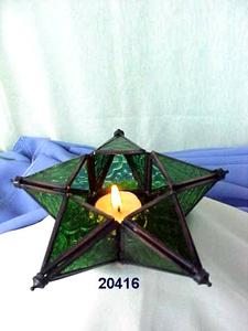 Bougeoir en verre décor à la maison support en métal mariage fait à la main vert étoile photophore pour la décoration de la maison - Product Image 2