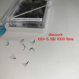 Nouveaux stocks Promade Extensions de cils en cheveux synthétiques Volume Russe 2D 1000 bouquets 0.03 0.05 0.07 B C CC D L M Courbure Salon de Beauté - Product Image 1