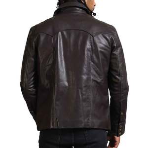 Veste de camionneur en cuir de qualité supérieure pour hommes Vêtements d'extérieur classiques pour l'hiver quotidien Mode durable Veste de camionneur en cuir pour hommes - Product Image 4