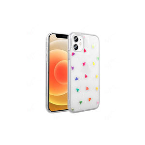 Funda Protectora Rígida Transparente con Diseño de Corazón Antihuellas de la Serie Zore Folk para iPhone 11 7 Plus XR - Product Image 1
