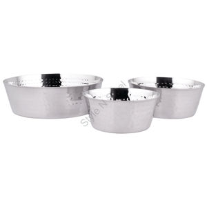 ชามสแตนเลสทรงกลมพร้อมชามเสิร์ฟทำจากเหล็กทุบสำหรับตกแต่ง - Product Image 2