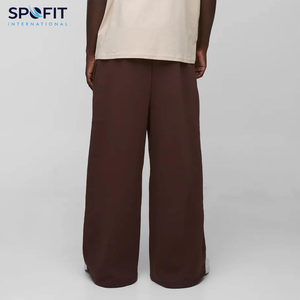 Pantalon de survêtement pour hommes de haute qualité Style Baggy évasé Streetwear léger taille élastique poches latérales 100% coton matériel - Product Image 5