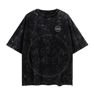 Mode urbaine T-shirt en coton délavé à l'acide pour hommes Vêtements tendance vintage personnalisés 100% Tissu tricoté - Product Image 1