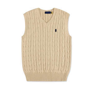 Chaleco de Punto Personalizado de Algodón para Hombre, Estilo Coreano, Cuello en V, a Rayas, Sólido, para Graduación Escolar - Product Image 5