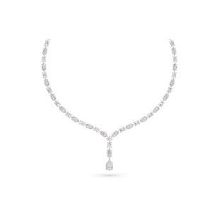 Sparkle in Mixed Cut Lab Grown Diamond Lariat Tennis Necklace Le meilleur choix pour les looks glamour et les tenues de luxe - Product Image 1