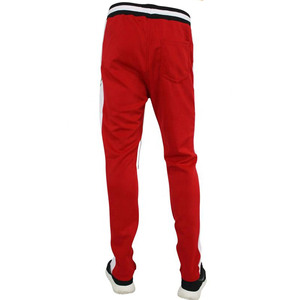 Men's Sweatpants With <b>White</b> Side Stripe And Rose Embroidery Elastic Waist Drawstring Casual <b>Joggers</b> - Product Image 5