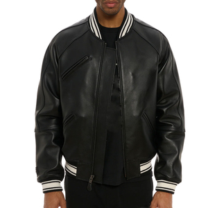 Dernier modèle de vestes universitaires Letterman à manches en cuir brodées de bonne qualité pour hommes Vestes universitaires en chenille brodées pour hommes - Product Image 3