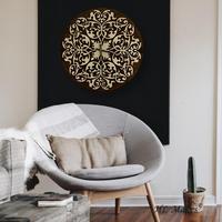 Jam Dinding Modern 60cm Satu Jarum untuk Ruang Tamu dengan Desain Art Deco Unik Gaya Geometri Mandala Mesin Quartz