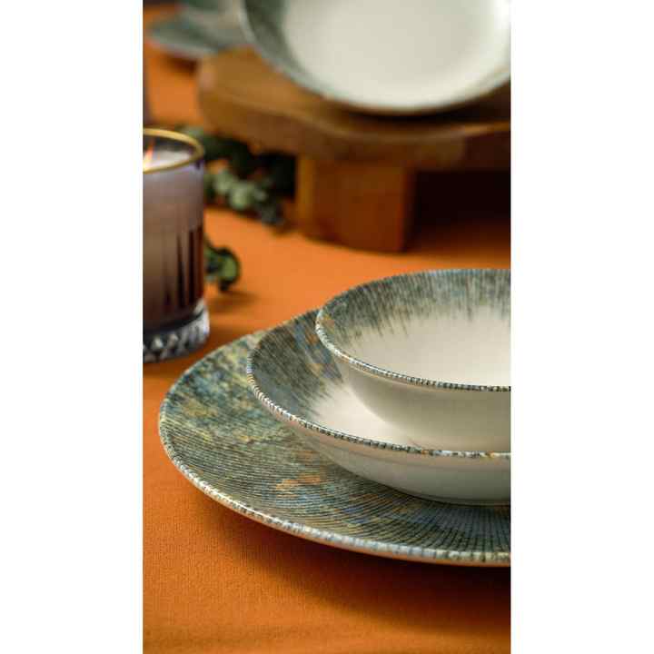 Eksen 18 Piece Porcelain Dinner Set for 6 People