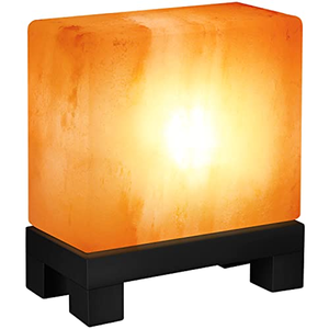 Lámpara de sal de cristal de cubo Iluminación elegante para el hogar y purificador de aire con brillo ámbar cálido - Product Image 4