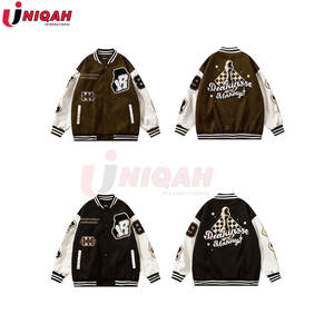 Veste bomber classique d'hiver pour homme, style varsity, manches en cuir premium, corps en laine, confortable et respirante - Product Image 4