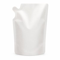 Pochette à bec verseur blanche personnalisée, sac en plastique rechargeable pour shampoing, savon liquide, détergent, emballage cosmétique