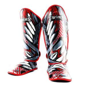 Protège-tibias de boxe pour jumeaux, entraînement, sparring, protection professionnelle, cuir, arts martiaux, Muay Thai, MMA, kickboxing, karaté - Product Image 2