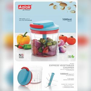 6 Blade Manual Express <b>Chopper</b> 1000ml Capacity BPA Free Virgin Plastic <b>Hand</b> Pull String Vegetable Cutter Aalok Brand - Product Image 6