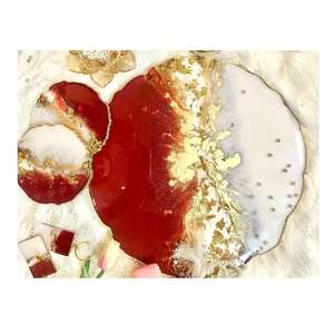 Dessous de verre en résine artistique aux accents étincelants, tapis époxy faits à la main, idéaux pour le salon moderne et les idées cadeaux uniques - Product Image 4