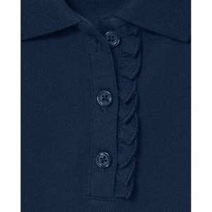 Uniforme Escolar de Piqué Elástico Suave para Niñas de Talla Grande de The Children's Place, 97% Algodón, 3% Elastano, Diseño con Volantes - Product Image 1