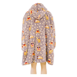 Custom Animal Print Wearable Hoodie <b>Blanket</b> Flannel Sherpa Fabric Home Lounge Hoodie from Cambodia Clothing Factory - Product Image 3