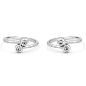 Bagues d'orteil en forme de fleur de diamant Victorious (Plaqué or 18 carats, Cadeau de fiançailles et de mariage) - Product Image 1