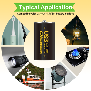 Batterie de lampe torche cylindrique Li-Ion <span class=keywords><strong>rechargeable</strong></span> USB Type-C VICTPOWER <span class=keywords><strong>D</strong></span>-9000 <span class=keywords><strong>D</strong></span> taille <span class=keywords><strong>D</strong></span> 1,5 V 9000 mWh 6000 mAh certifiée CE/FCC - Product Image 5
