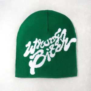 Gorros con logotipo grande, gorro de acrílico de lujo sobre todo Jacquard, gorros tejidos, gorros cálidos para hombres y mujeres - Product Image 6