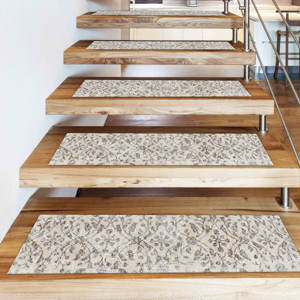 Alfombra Moderna con Diseño Kilim en Tonos Beige Suaves, Impresa en 3D, Goblen - Product Image 4
