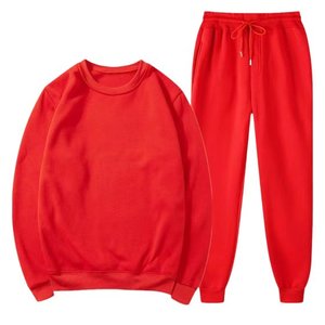 Conjunto de chándal con capucha de Color sólido informal para hombre, suéter, sudaderas de manga larga, pantalones largos con cordón para trajes de invierno y otoño - Product Image 1
