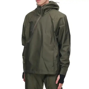 Chaqueta de exterior impermeable para hombre, cortavientos de secado rápido, chaquetas con capucha, color liso, de gran tamaño, estilo callejero, ropa de invierno - Product Image 2