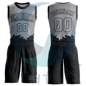Tenues de basketball sans manches grande taille certifiées OEM, ensembles de maillots imprimés personnalisables avec nom d'équipe, séchage rapide, respirant, 100% - Product Image 1