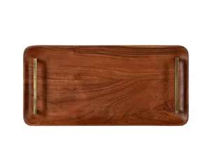 Bandeja de madera única personalizada, respetuosa con el medio ambiente, para servir aperitivos de proveedor indio a precio a granel, madera de acacia y mango - Product Image 2