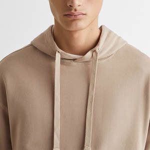 Pull à capuche 100% coton de qualité supérieure pour hommes, sweat-shirt Streetwear surdimensionné en polaire d'hiver lourd avec logo personnalisé, teint uni - Product Image 3