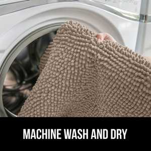 Juego de 3 Alfombras de Baño de Chenilla Suave con Base Antideslizante, Diseño Moderno y Simple, Absorbente y Ecológico, Color Beige - Product Image 5