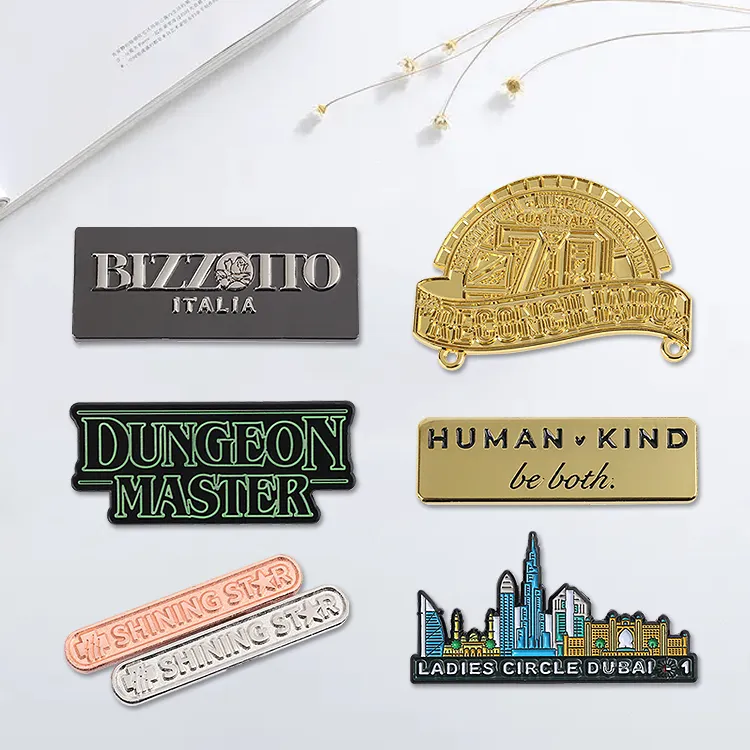 Customizable Brooches Pin Personalized Engraved Your Text Logo Business ID Plate Steel Metal Tag Customized Name Badges