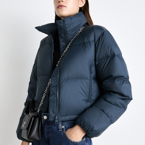 Chaqueta Acolchada Casual para Mujer, Color Sólido, Estampada, Estilo Urbano, Nueva Moda 2026, Transpirable, Resistente al Viento, Impermeable, Reversible, de Algodón - Product Image 4