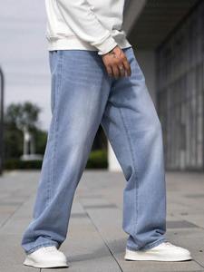 Jeans baggy en denim de qualité supérieure pour hommes, style gothique hip hop vintage, parfait pour les fêtes de printemps et d'hiver et la mode quotidienne - Product Image 3