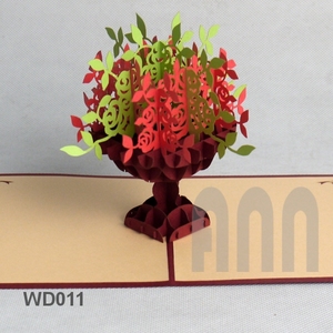 หัตถกรรม Ann 3D ออกแบบอย่างสร้างสรรค์สุขสันต์วันแต่งงานดอกไม้ป๊อปอัพอวยพรวันวาเลนไทน์วันเกิดปีใหม่ของที่ระลึก - Product Image 4