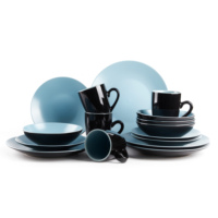 Vente en gros de vaisselle en céramique 2025 Restaurant Vaisselle Grès Assiettes Service de table Grès Bleu Vaisselle