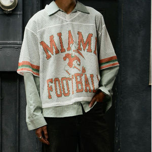 Nouveau T-shirt de sport pour homme en maille tricotée écologique, anti-froissement, à séchage rapide, avec logo personnalisé imprimé, football, basketball - Product Image 6