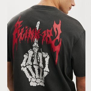 Camiseta Estampada de Estilo Urbano, Oversize, Retro, Desgastada, Transpirable, 100% Algodón, Tejida, 300g, Edición Colaborativa - Product Image 3