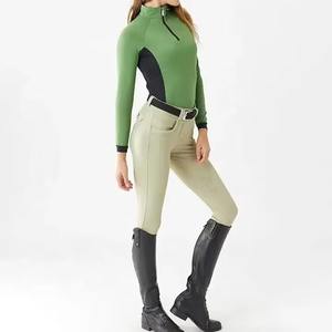 Chemise d'équitation de compétition à manches longues en tissu extensible de haute qualité OEM, équipement d'équitation, chemises de spectacle pour femmes - Product Image 3