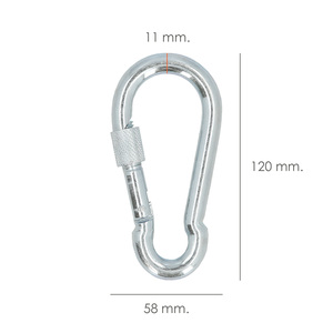 Moschettoni da campeggio con sicurezza 11x120 mm. Uso domestico - Product Image 3